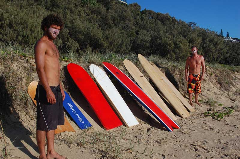 Isaac Blythe with Eduard Russel testing numerous finless craft